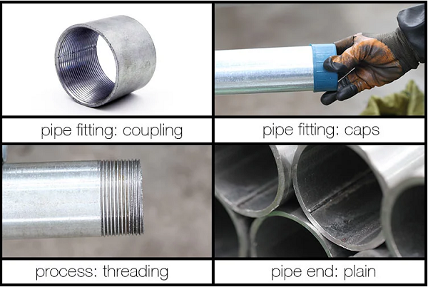 Galvanized steel pipe processing
