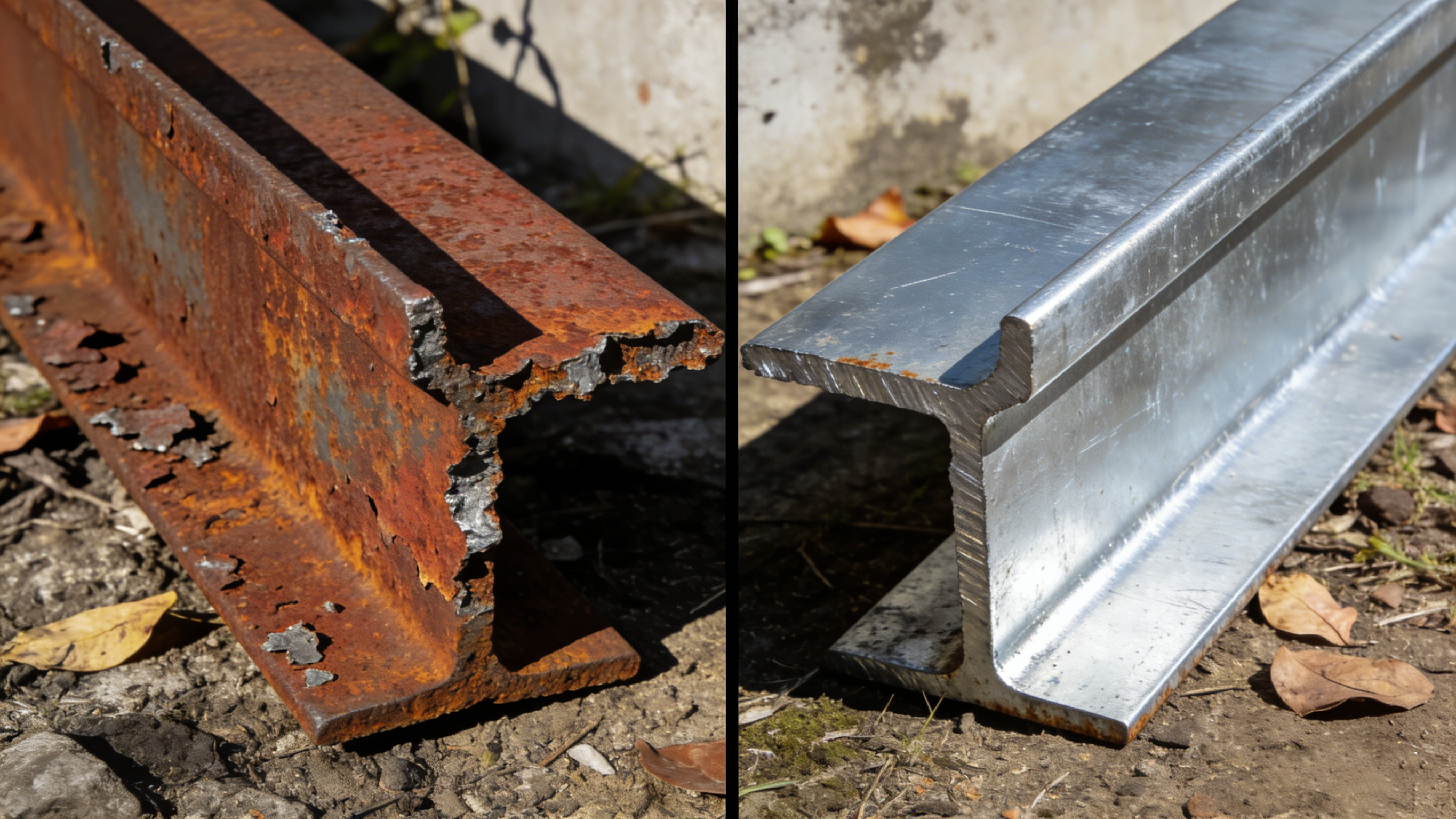 Comparison of galvanized and ungalvanized