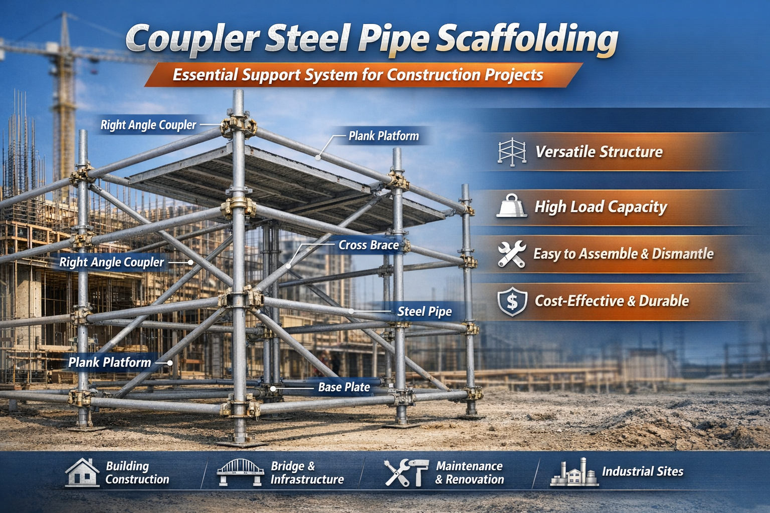 Couple-type steel pipe scaffolding