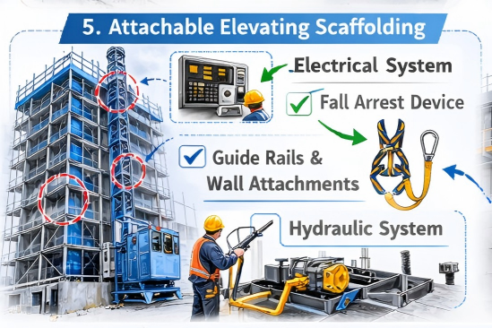 Attachable Elevating Scaffolding