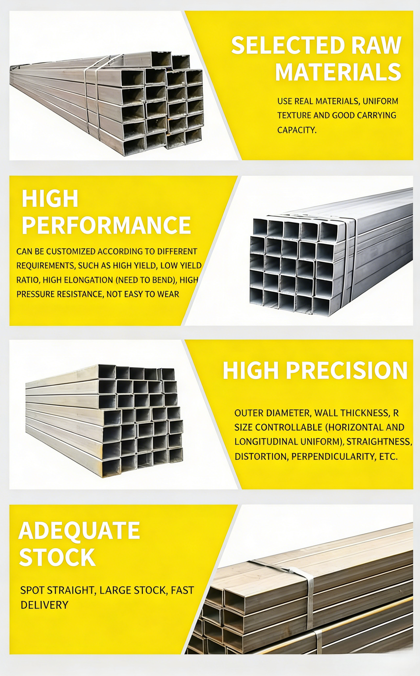 Square steel tubes