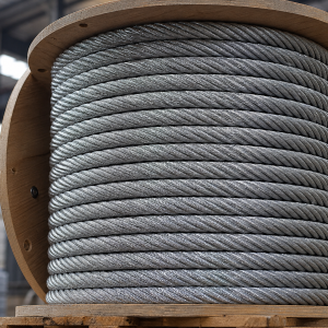 Hot-dipped galvanized steel wire rope 6x19+IWRC 6x36 on heavy-duty export wooden reel