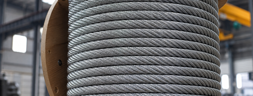 Hot-dipped galvanized steel wire rope 6x19+IWRC 6x36 on heavy-duty export wooden reel